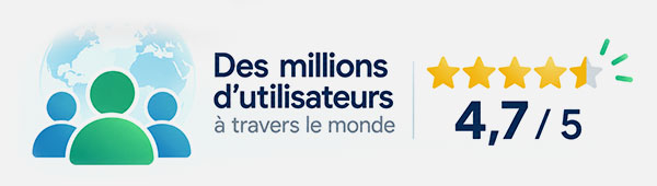 Des millions d'utilisateurs à travers le monde